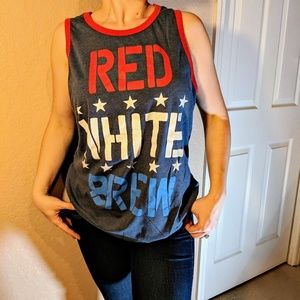 Hybrid tees red/white/brew sleeveless grafic shirt